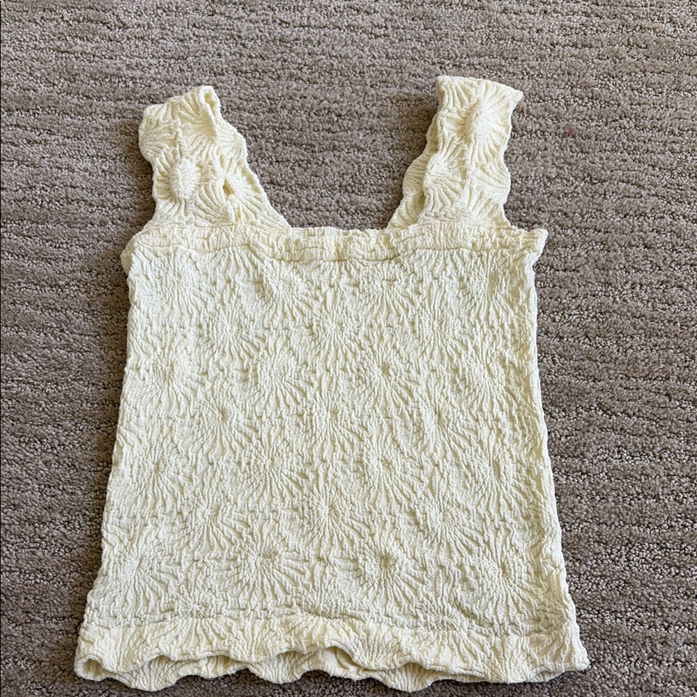 Cream Textured Women's Top